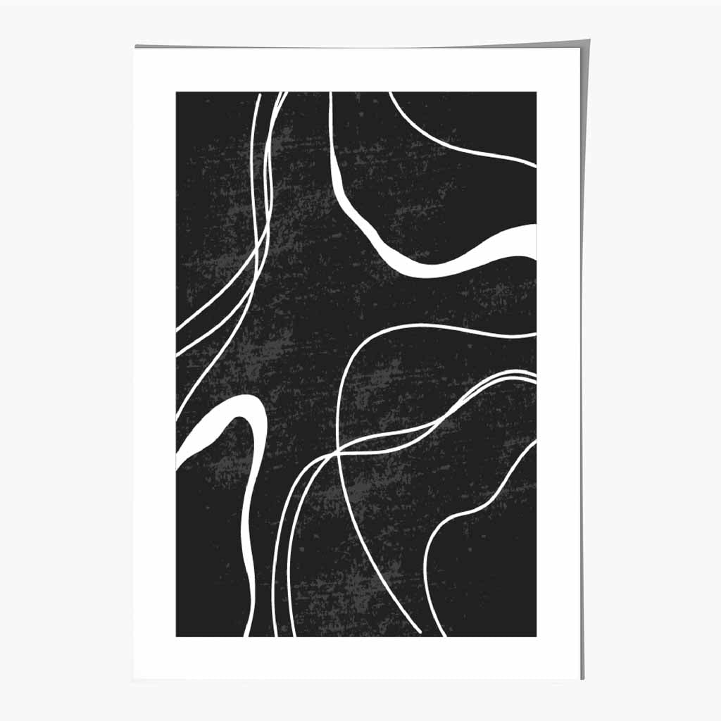 Abstract Black, White Lines No 2 Art Print | Wall Art Plaza