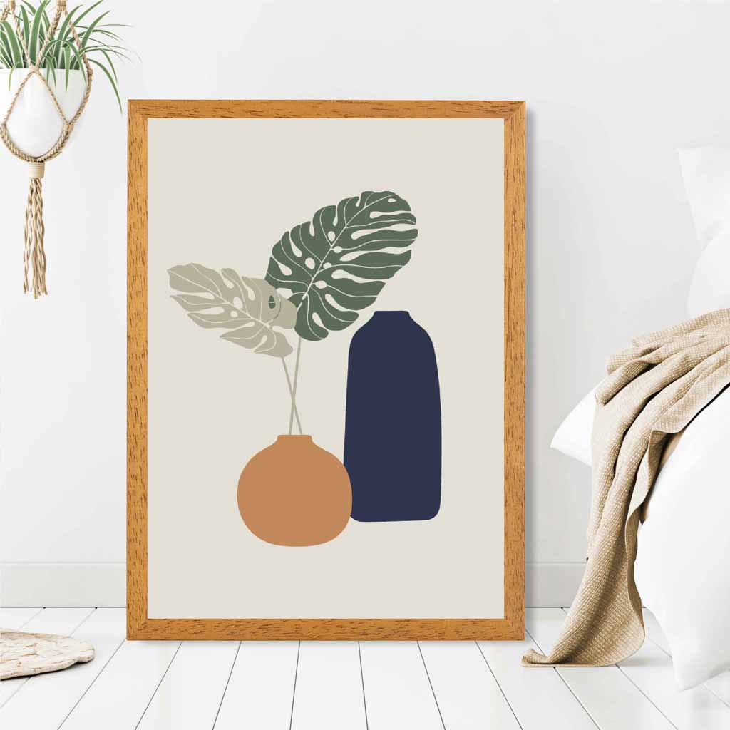 Boho Beige, Green Botanical No 1 Art Print | Wall Art Plaza