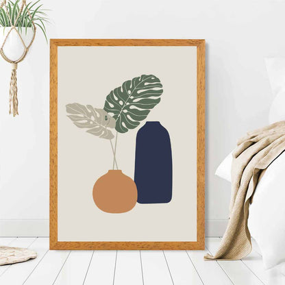 Boho Beige, Green Botanical No 1 Art Print | Wall Art Plaza