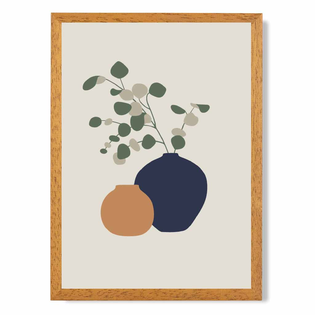 Boho Beige, Blue Botanical No 3 Art Print | Wall Art Plaza