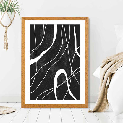 Abstract Black, White Lines No 3 Art Print | Wall Art Plaza