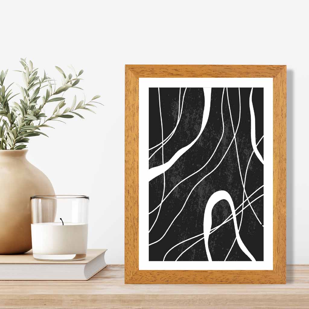 Abstract Black, White Lines No 3 Art Print | Wall Art Plaza