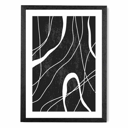 Abstract Black, White Lines No 3 Art Print | Wall Art Plaza