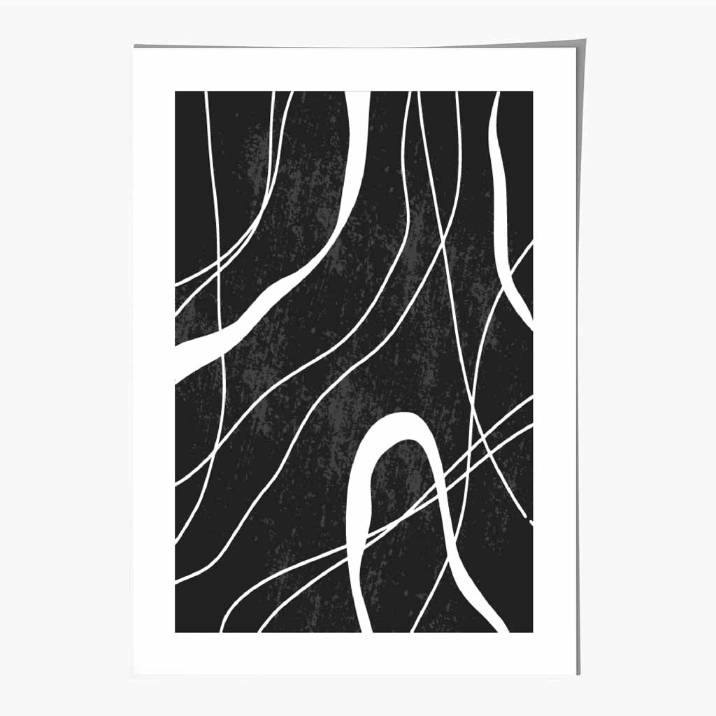 Abstract Black, White Lines No 3 Art Print | Wall Art Plaza