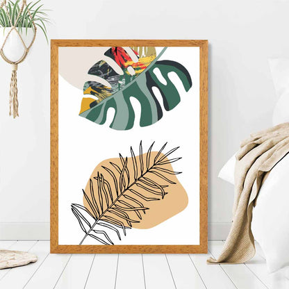 Boho Botanical Green, Yellow Tropical No 2 Art Print | Wall Art Plaza