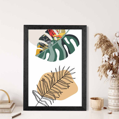 Boho Botanical Green, Yellow Tropical No 2 Art Print | Wall Art Plaza