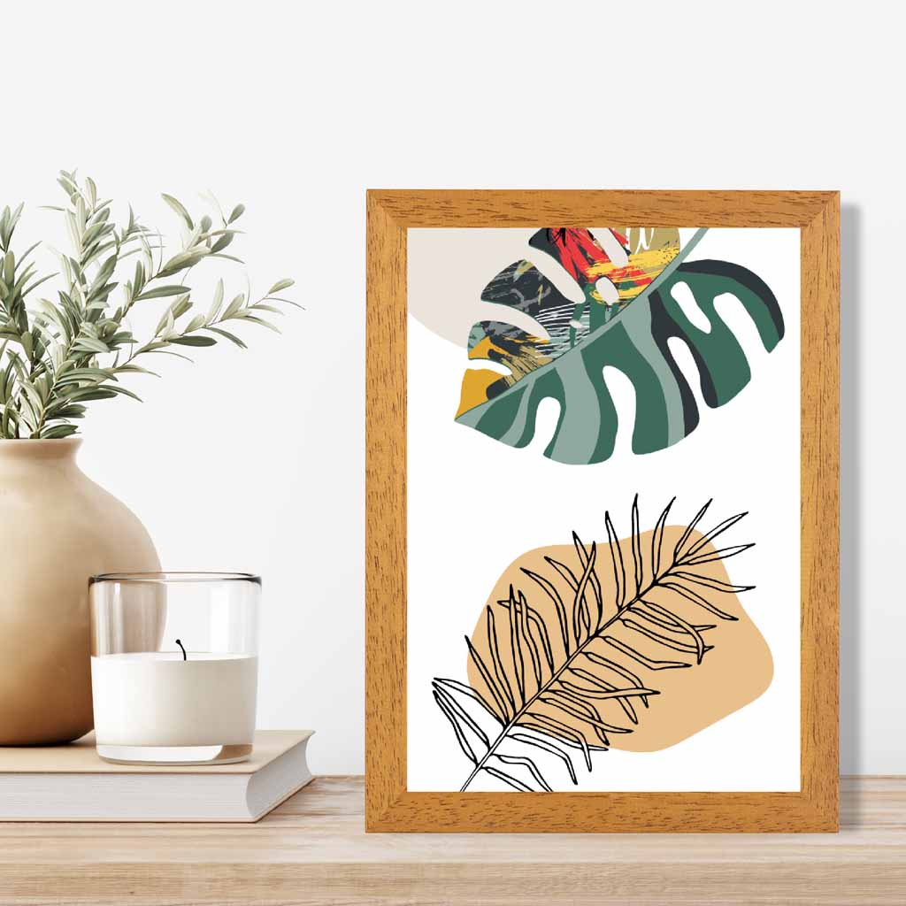 Boho Botanical Green, Yellow Tropical No 2 Art Print | Wall Art Plaza