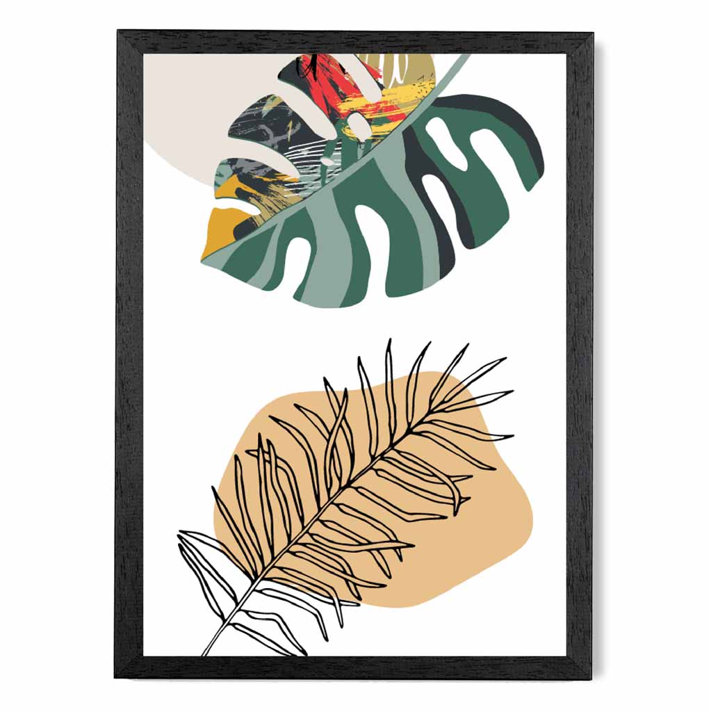 Boho Botanical Green, Yellow Tropical No 2 Art Print | Wall Art Plaza