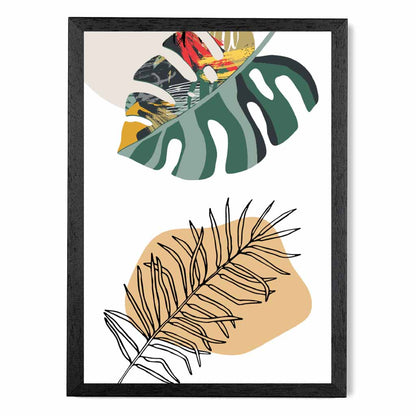Boho Botanical Green, Yellow Tropical No 2 Art Print | Wall Art Plaza