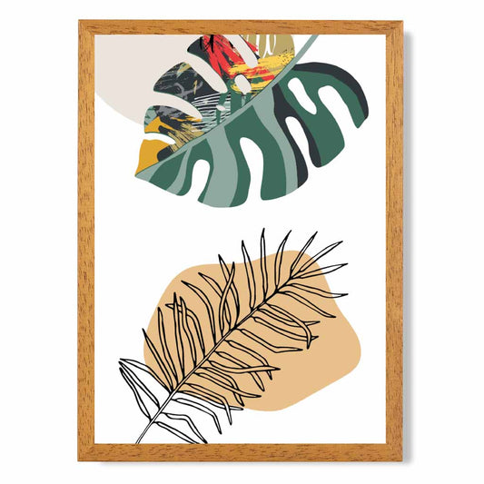 Boho Botanical Green, Yellow Tropical No 2 Art Print | Wall Art Plaza