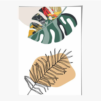 Boho Botanical Green, Yellow Tropical No 2 Art Print | Wall Art Plaza