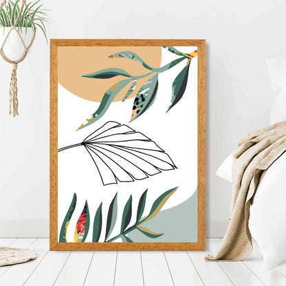 Boho Botanical Green, Yellow Tropical No 6 Art Print | Wall Art Plaza