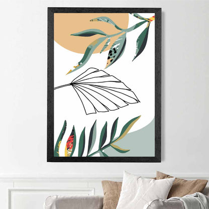 Boho Botanical Green, Yellow Tropical No 6 Art Print | Wall Art Plaza