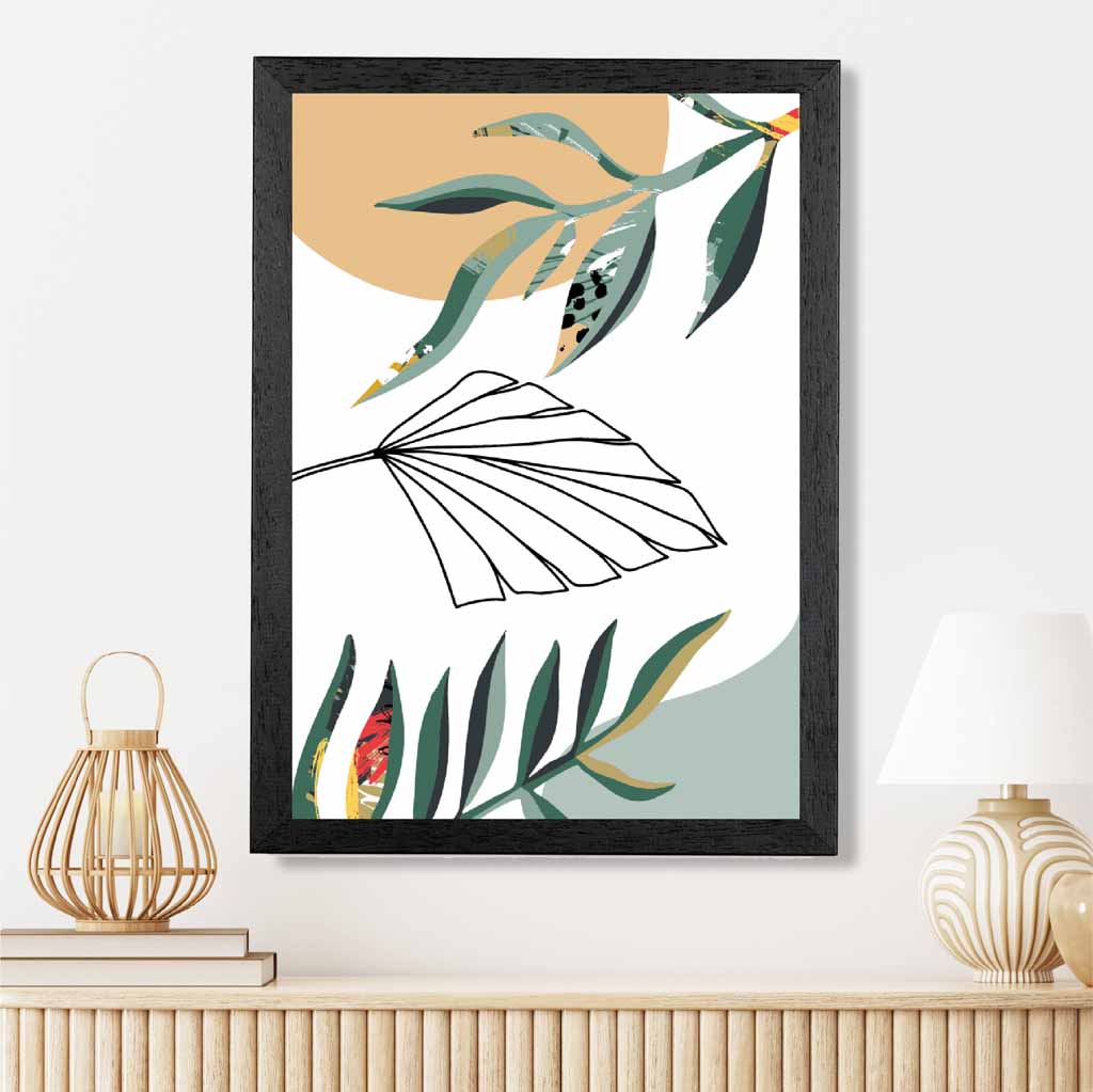 Boho Botanical Green, Yellow Tropical No 6 Art Print | Wall Art Plaza
