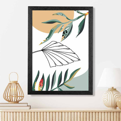 Boho Botanical Green, Yellow Tropical No 6 Art Print | Wall Art Plaza
