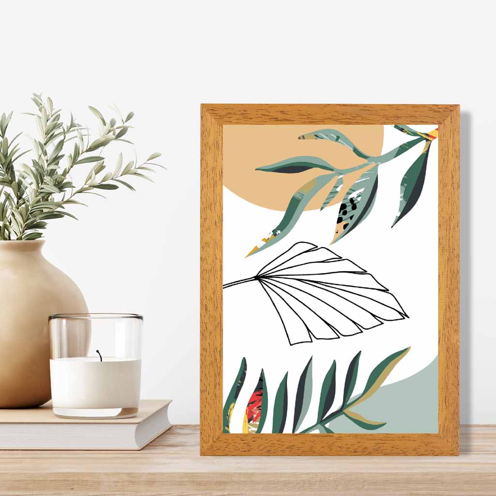 Boho Botanical Green, Yellow Tropical No 6 Art Print | Wall Art Plaza