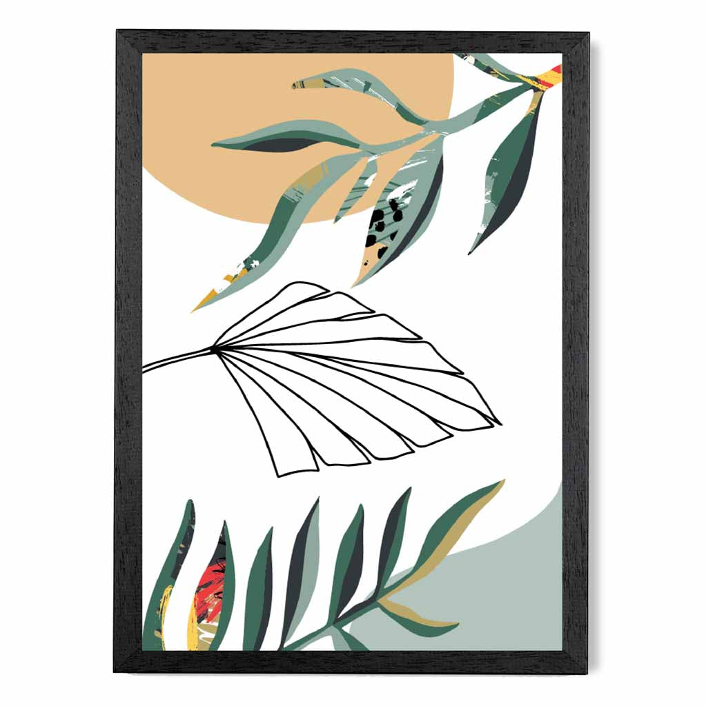 Boho Botanical Green, Yellow Tropical No 6 Art Print | Wall Art Plaza