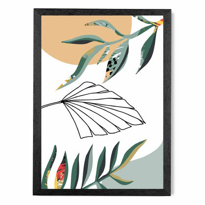 Boho Botanical Green, Yellow Tropical No 6 Art Print | Wall Art Plaza