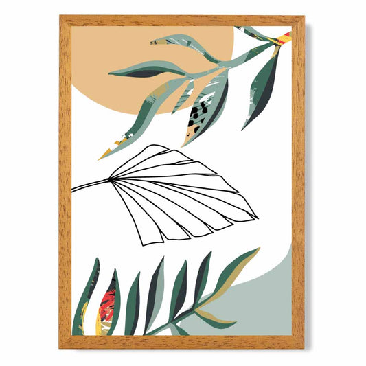 Boho Botanical Green, Yellow Tropical No 6 Art Print | Wall Art Plaza