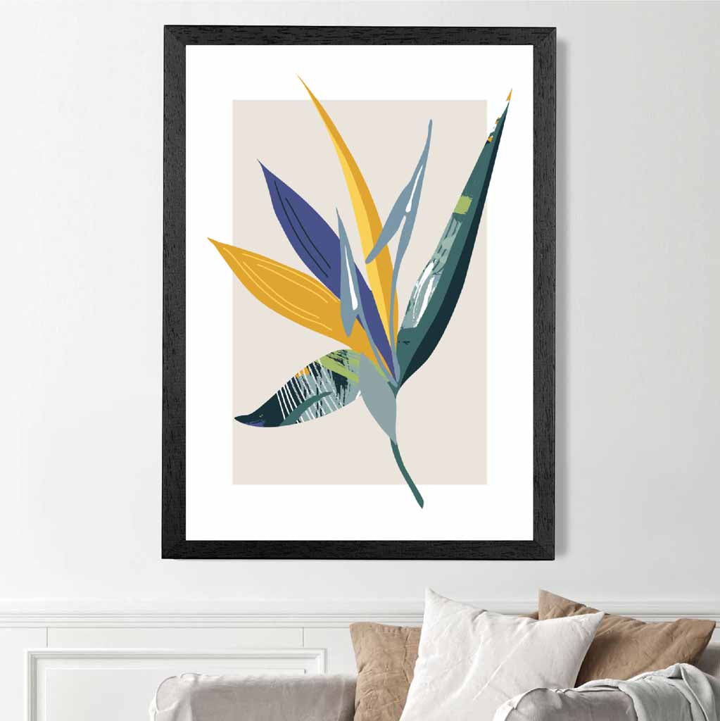 Boho Botanical Teal, Purple Floral Leaf No 2 Art Print | Wall Art Plaza