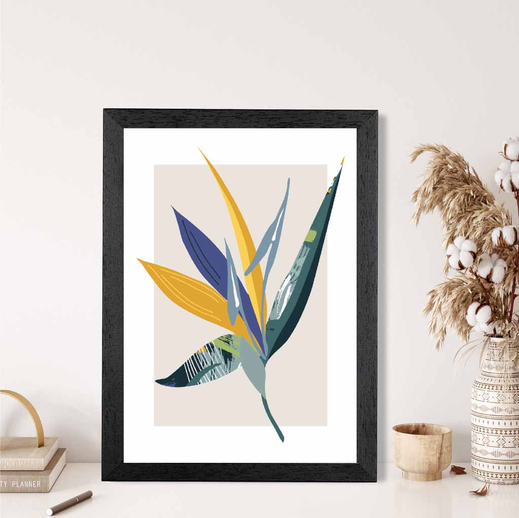 Boho Botanical Teal, Purple Floral Leaf No 2 Art Print | Wall Art Plaza