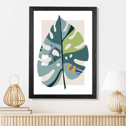 Boho Botanical Teal, Purple Floral Leaf No 5 Art Print | Wall Art Plaza