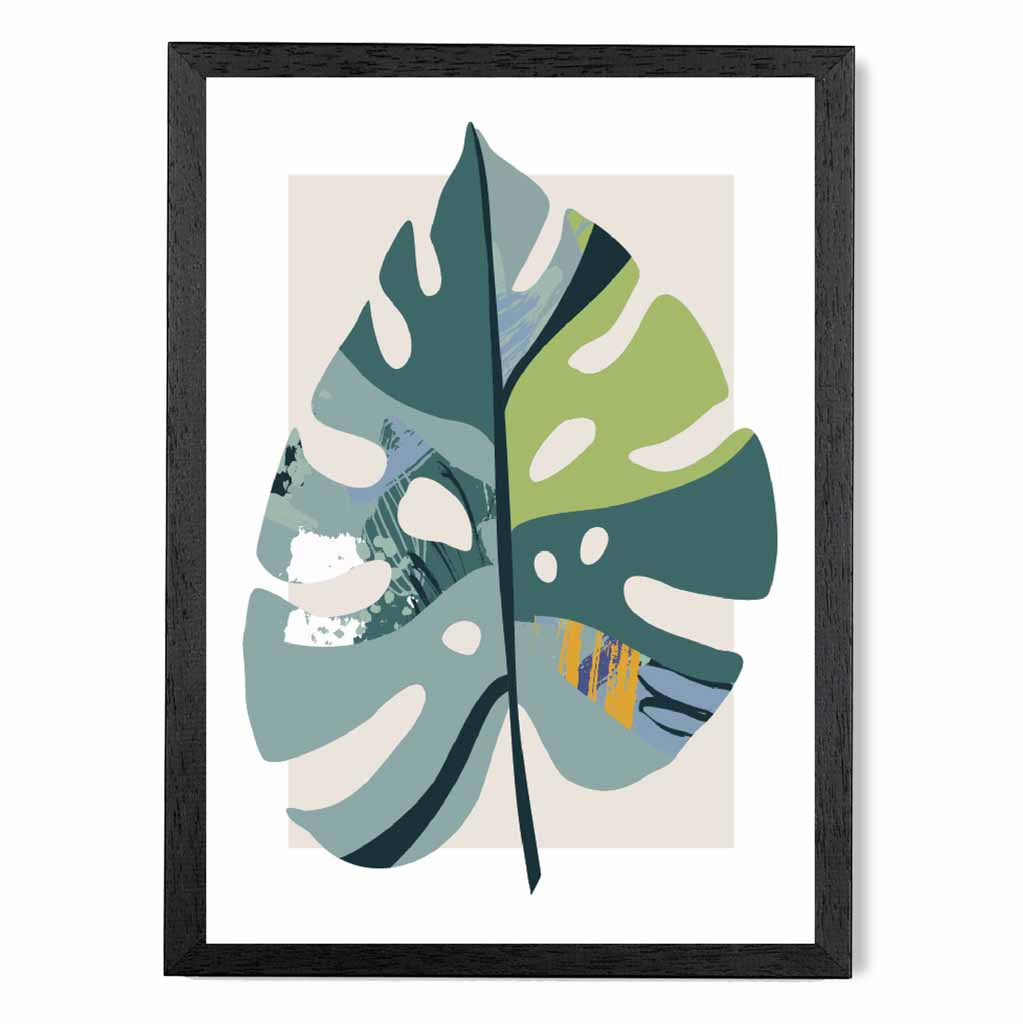 Boho Botanical Teal, Purple Floral Leaf No 5 Art Print | Wall Art Plaza