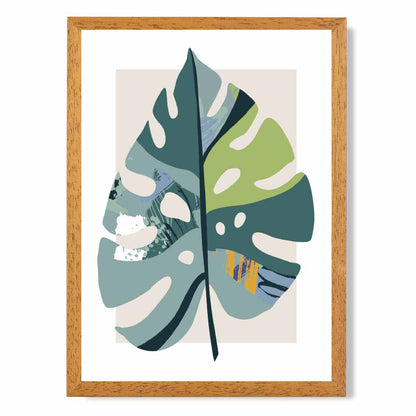 Boho Botanical Teal, Purple Floral Leaf No 5 Art Print | Wall Art Plaza