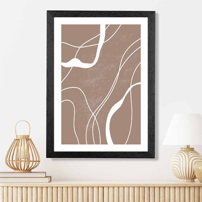 Abstract Brown, White Lines No 1 Art Print | Wall Art Plaza