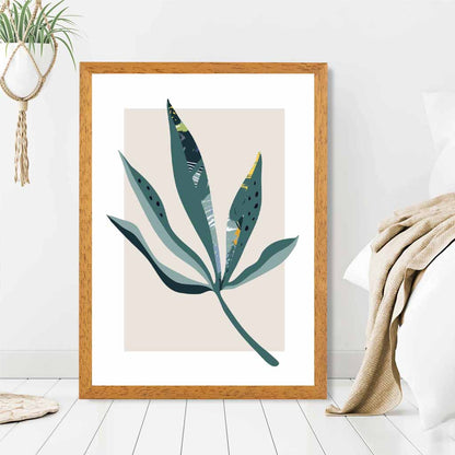 Boho Botanical Teal, Purple Floral Leaf No 6 Art Print | Wall Art Plaza