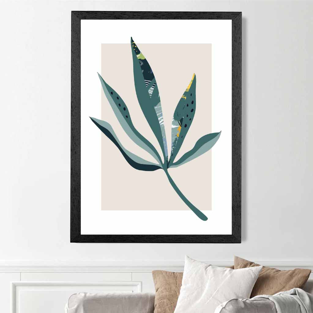 Boho Botanical Teal, Purple Floral Leaf No 6 Art Print | Wall Art Plaza