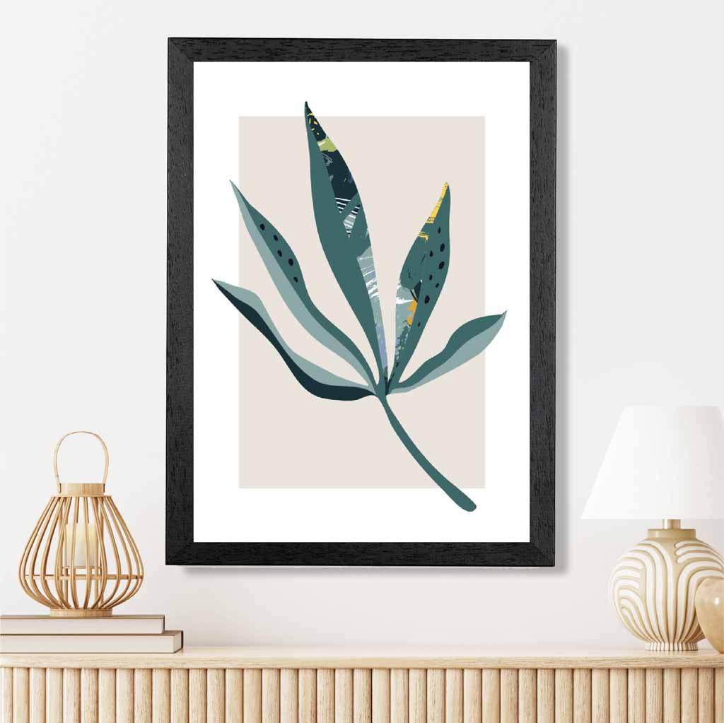 Boho Botanical Teal, Purple Floral Leaf No 6 Art Print | Wall Art Plaza