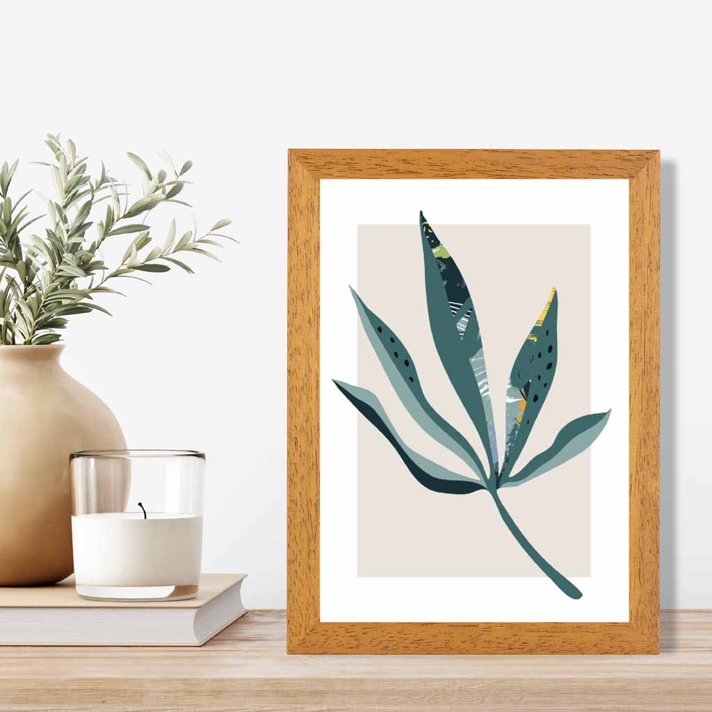 Boho Botanical Teal, Purple Floral Leaf No 6 Art Print | Wall Art Plaza