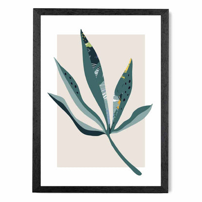 Boho Botanical Teal, Purple Floral Leaf No 6 Art Print | Wall Art Plaza