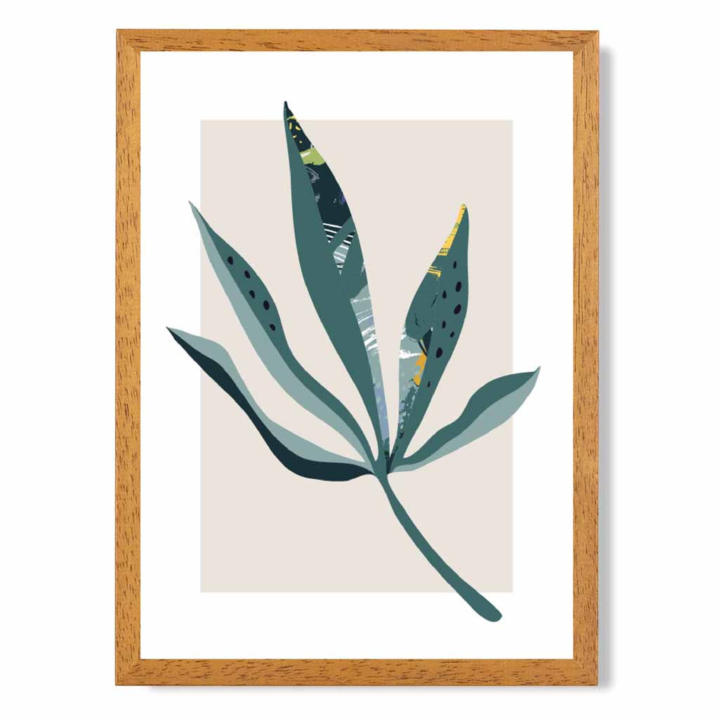 Boho Botanical Teal, Purple Floral Leaf No 6 Art Print | Wall Art Plaza