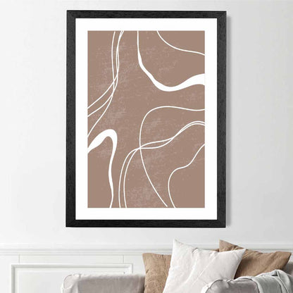 Abstract Brown, White Lines No 2 Art Print | Wall Art Plaza