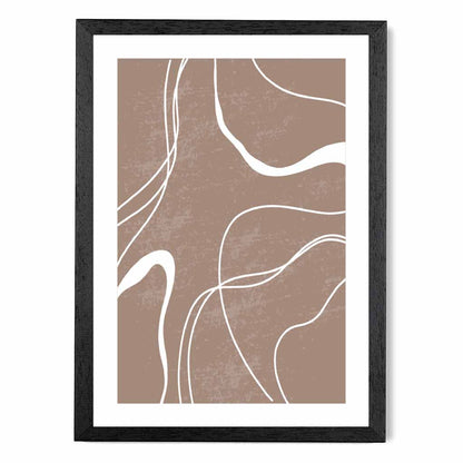 Abstract Brown, White Lines No 2 Art Print | Wall Art Plaza