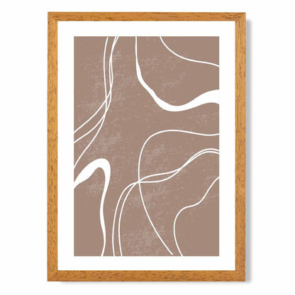 Abstract Brown, White Lines No 2 Art Print | Wall Art Plaza