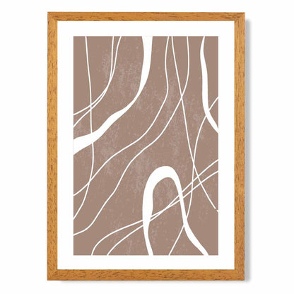 Abstract Brown, White Lines No 3 Art Print | Wall Art Plaza