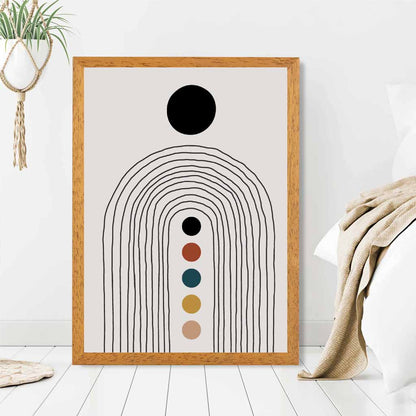 Boho Botanical Beige, Teal Arches  No 2 Art Print | Wall Art Plaza