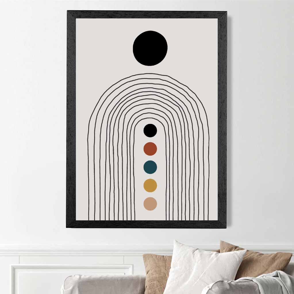 Boho Botanical Beige, Teal Arches  No 2 Art Print | Wall Art Plaza