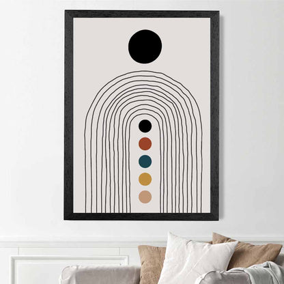 Boho Botanical Beige, Teal Arches  No 2 Art Print | Wall Art Plaza