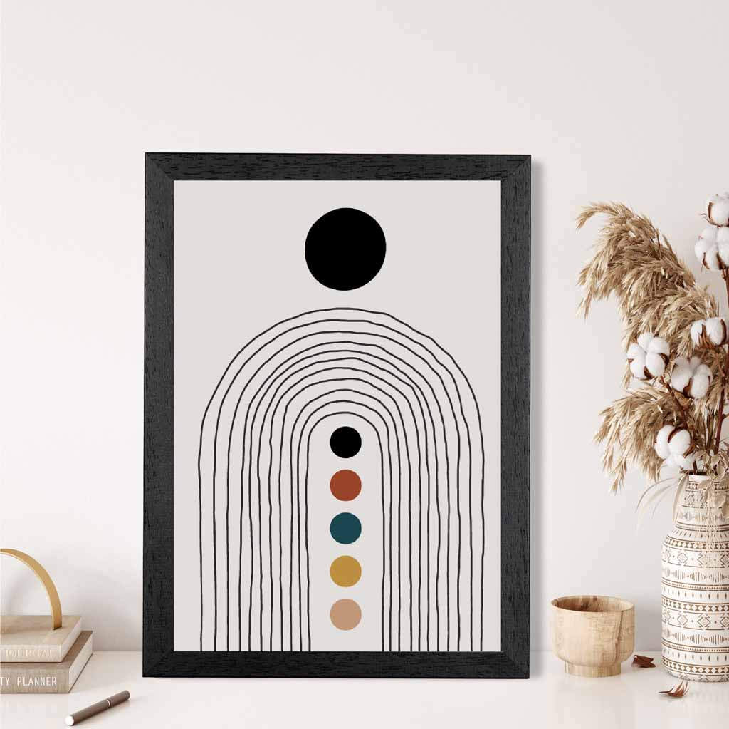 Boho Botanical Beige, Teal Arches  No 2 Art Print | Wall Art Plaza