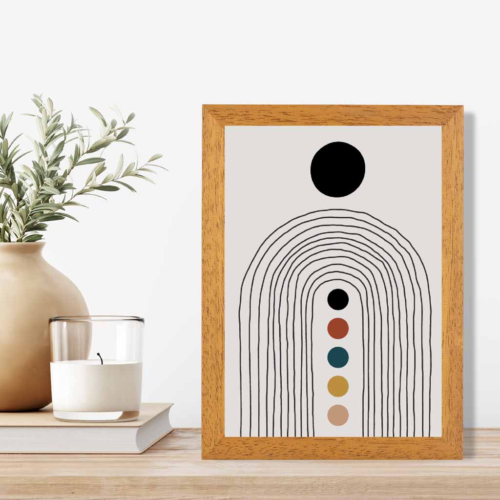 Boho Botanical Beige, Teal Arches  No 2 Art Print | Wall Art Plaza