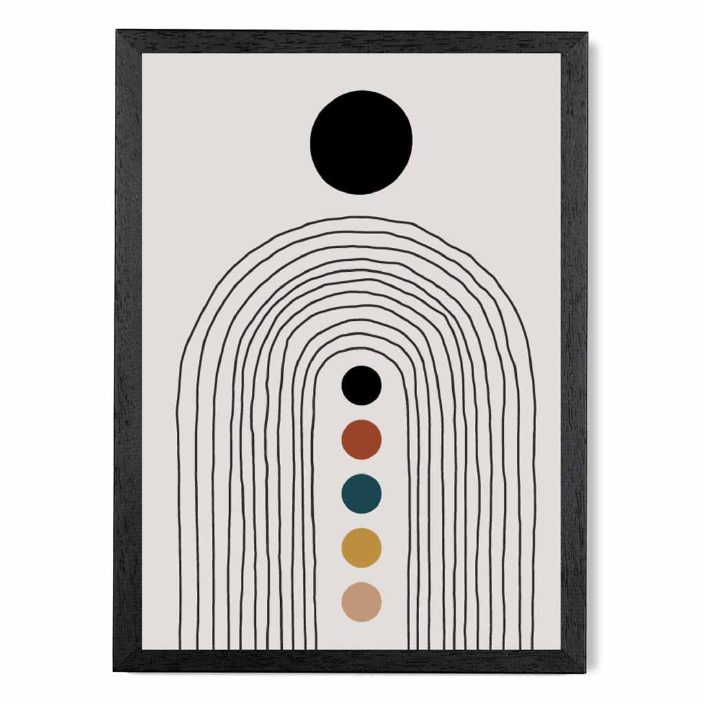 Boho Botanical Beige, Teal Arches  No 2 Art Print | Wall Art Plaza