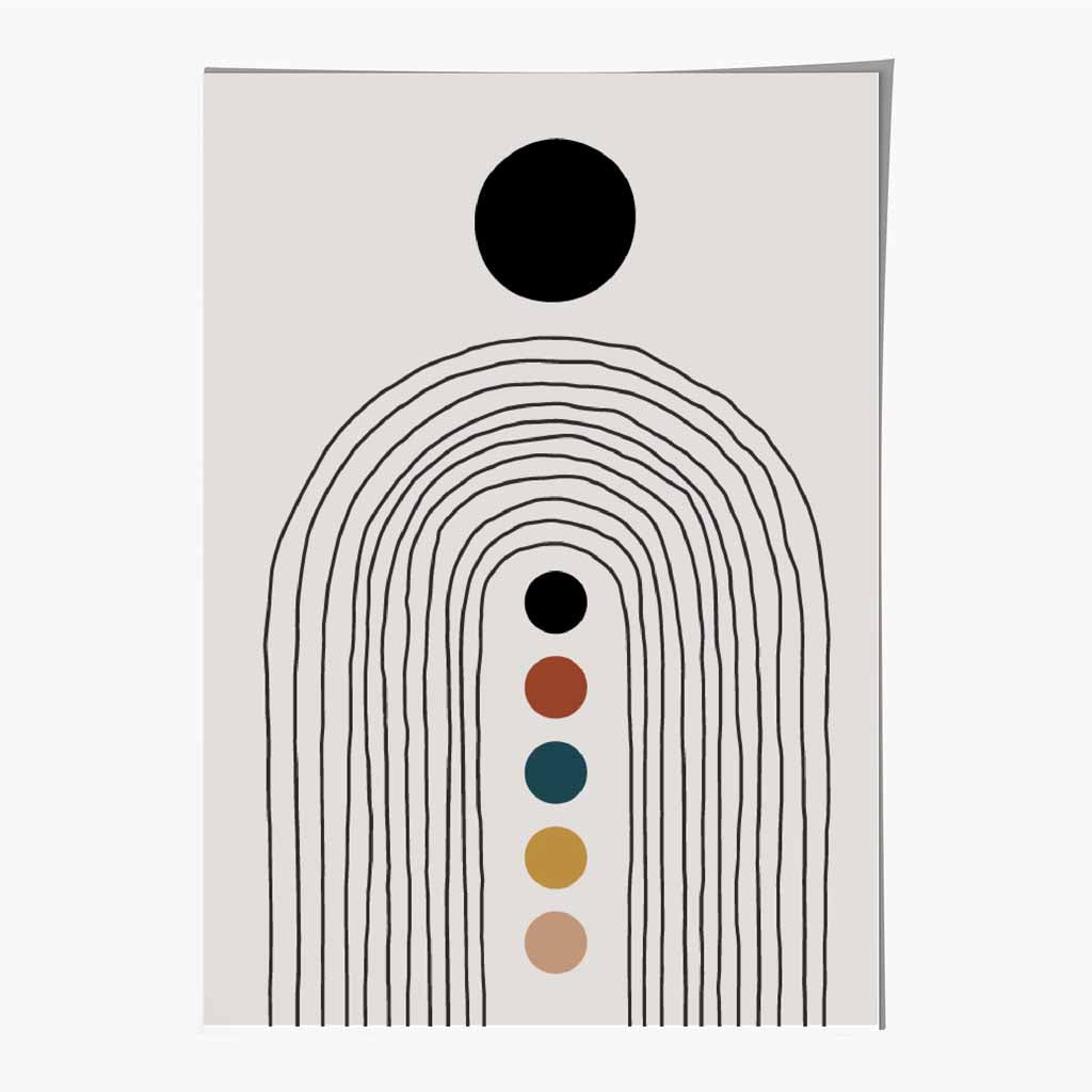 Boho Botanical Beige, Teal Arches  No 2 Art Print | Wall Art Plaza