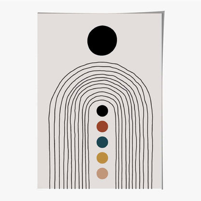 Boho Botanical Beige, Teal Arches  No 2 Art Print | Wall Art Plaza