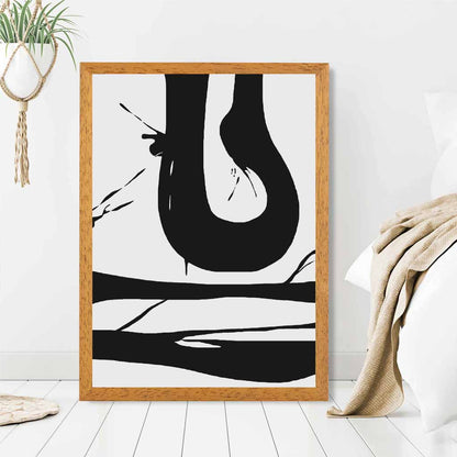 Abstract Grey, Black Graphical Strokes No 1 Art Poster | Wall Art Plaza