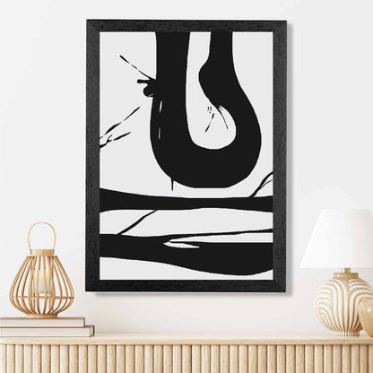 Abstract Grey, Black Graphical Strokes No 1 Art Poster | Wall Art Plaza