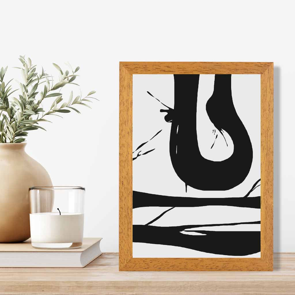 Abstract Grey, Black Graphical Strokes No 1 Art Poster | Wall Art Plaza